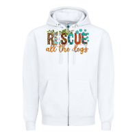 White rescue all the dogs Zipper Hoodie - texasbilliewilder