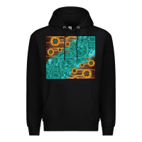 Black Tooled Leather And Sunflowers Premium Hoodie - Jasminsmagicworld