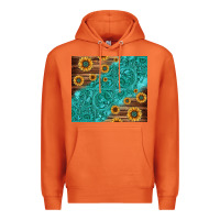 Carrot Tooled Leather And Sunflowers Premium Hoodie - Jasminsmagicworld