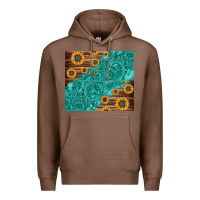 Chestnut Tooled Leather And Sunflowers Premium Hoodie - Jasminsmagicworld