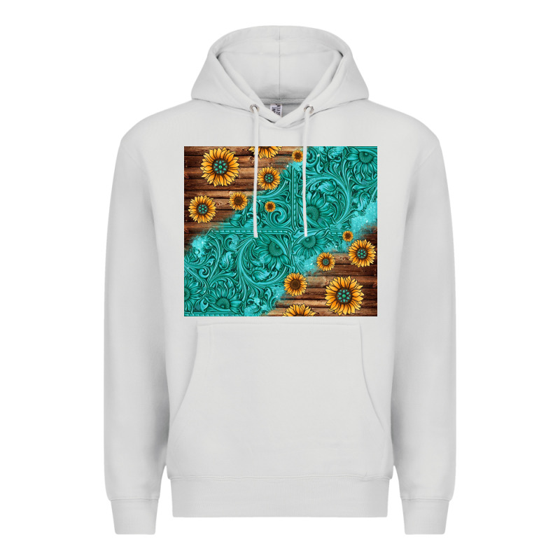 Tooled Leather And Sunflowers Premium Hoodie by Jasminsmagicworld | Teevron