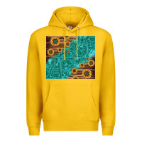 Lemon Tooled Leather And Sunflowers Premium Hoodie - Jasminsmagicworld