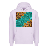 Lilac Tooled Leather And Sunflowers Premium Hoodie - Jasminsmagicworld