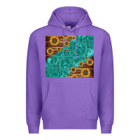 Purple Tooled Leather And Sunflowers Premium Hoodie - Jasminsmagicworld
