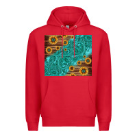 Red Tooled Leather And Sunflowers Premium Hoodie - Jasminsmagicworld