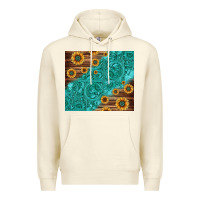 Sandshell Tooled Leather And Sunflowers Premium Hoodie - Jasminsmagicworld