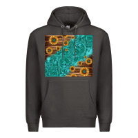Smoke Tooled Leather And Sunflowers Premium Hoodie - Jasminsmagicworld
