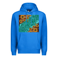 True Royal Tooled Leather And Sunflowers Premium Hoodie - Jasminsmagicworld