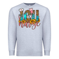 Heather Grey icu nurse Premium Sweatshirt - FaDigitalArtStudio