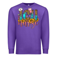 Purple icu nurse Premium Sweatshirt - FaDigitalArtStudio