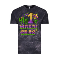 Cloud Black my first mardi gras glitter fleur de lis Vintage Tee - Artiststas
