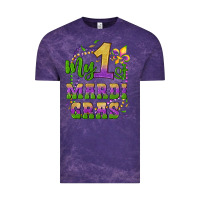 Cloud Purple my first mardi gras glitter fleur de lis Vintage Tee - Artiststas