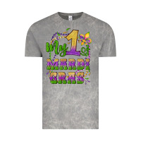 Cloud Rock my first mardi gras glitter fleur de lis Vintage Tee - Artiststas