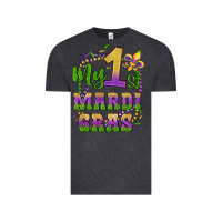 Vintage Black my first mardi gras glitter fleur de lis Vintage Tee - Artiststas