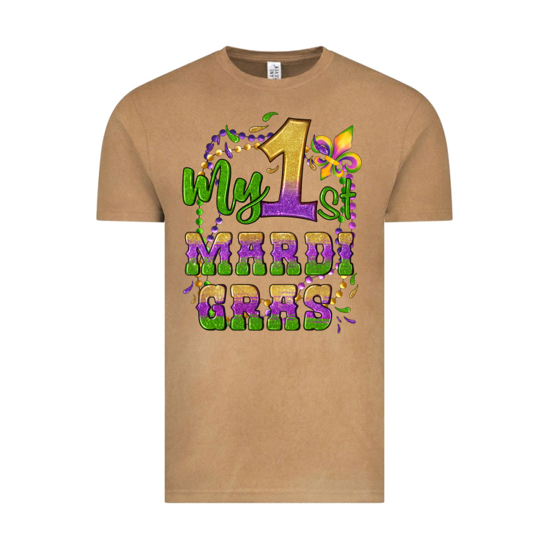 My First Mardi Gras Glitter Fleur De Lis Vintage Tee by Artiststas | Teevron