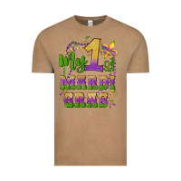 Vintage Coffee my first mardi gras glitter fleur de lis Vintage Tee - Artiststas