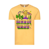 Vintage Mustard my first mardi gras glitter fleur de lis Vintage Tee - Artiststas