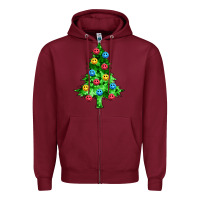 Burgundy sequin's christmas tree Zipper Hoodie - Zillion Design Studio