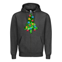 Charcoal Heather sequin's christmas tree Zipper Hoodie - Zillion Design Studio