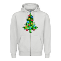 Dove Grey sequin's christmas tree Zipper Hoodie - Zillion Design Studio