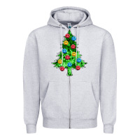 Heather Grey sequin's christmas tree Zipper Hoodie - Zillion Design Studio