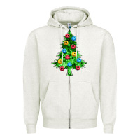 Oatmeal Heather sequin's christmas tree Zipper Hoodie - Zillion Design Studio