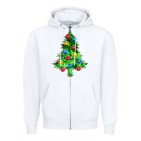 White sequin's christmas tree Zipper Hoodie - Zillion Design Studio