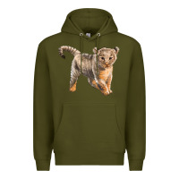 Army Green baby lion Premium Hoodie - LillyAllenDesigns