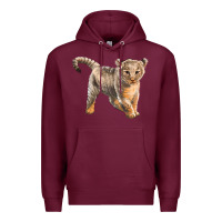 Burgundy baby lion Premium Hoodie - LillyAllenDesigns