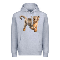 Heather Grey baby lion Premium Hoodie - LillyAllenDesigns