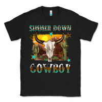Black simmer down cowboy Classic Tee - texasbilliewilder