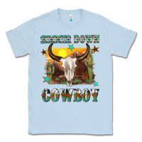 Dusty Blue simmer down cowboy Classic Tee - texasbilliewilder