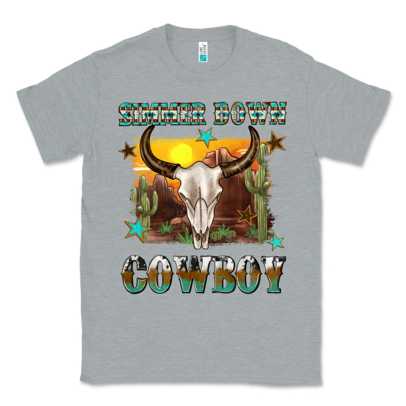 Simmer Down Cowboy Classic Tee by texasbilliewilder | Teevron
