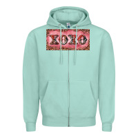 Seafoam Xoxo cowhide and leopard Zipper Hoodie - RanaPortraitStore