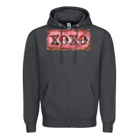 Smoke Xoxo cowhide and leopard Zipper Hoodie - RanaPortraitStore