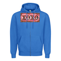 True Royal Xoxo cowhide and leopard Zipper Hoodie - RanaPortraitStore