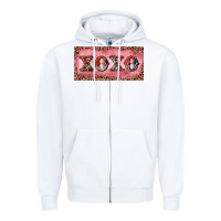 White Xoxo cowhide and leopard Zipper Hoodie - RanaPortraitStore