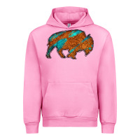 Fuchsia Pink bison Urban Hoodie - Jasminsmagicworld