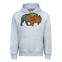 Heather Grey bison Urban Hoodie - Jasminsmagicworld