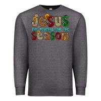 Charcoal Heather jesus the reason for the season Premium Sweatshirt - FaDigitalArtStudio