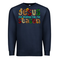 Navy jesus the reason for the season Premium Sweatshirt - FaDigitalArtStudio