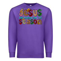 Purple jesus the reason for the season Premium Sweatshirt - FaDigitalArtStudio