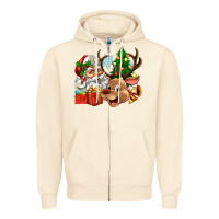 Sandshell santa and reindeer Zipper Hoodie - Zillion Design Studio