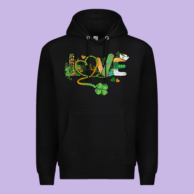 St. Patricks Day Nurse Love Medical Love Premium Hoodie Designed By Barkaloodesign