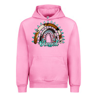 Fuchsia Pink blessed rainbow cowhide aztec Urban Hoodie - Jasminsmagicworld