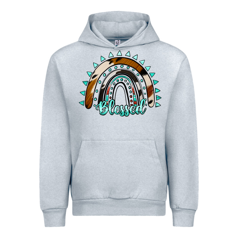 Blessed Rainbow Cowhide Aztec Urban Hoodie by Jasminsmagicworld | Teevron