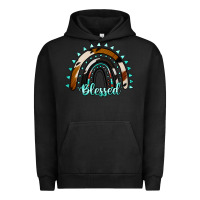Pigment Black blessed rainbow cowhide aztec Urban Hoodie - Jasminsmagicworld