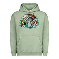 Pigment Oil Green blessed rainbow cowhide aztec Urban Hoodie - Jasminsmagicworld