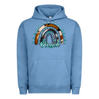 Pigment Pebble Blue blessed rainbow cowhide aztec Urban Hoodie - Jasminsmagicworld