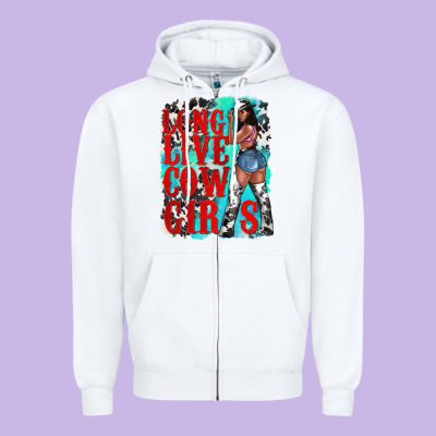 Long Live Cowgirls Zipper Hoodie Designed By Texasbilliewilder